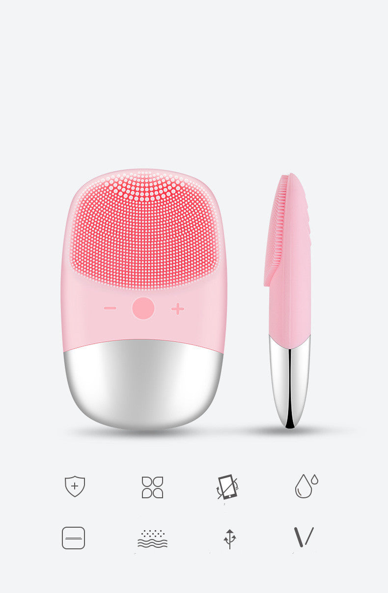 Mini Silicone Electric Face Cleansing Brush Electric Facial Cleanser Facial Cleansing Brush Skin Massager Skin Care Tools Mini Silicone Electric Face Cleansing Brush Electric Facial Cleanser Facial Cleansing Brush Skin Massager Skin Care Tools